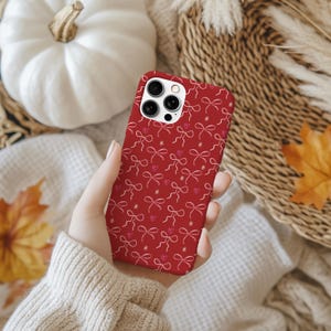 Capa de celular com laço vermelho - Capa resistente e estilosa, presente fofo, proteção durável, acessório moderno, dia dos namorados, aniversário