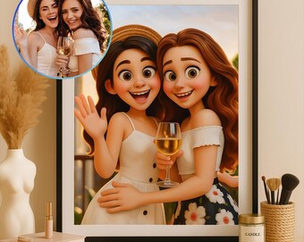 Pixar Style Custom Portrait von Ihrem Foto | Personalisierte 3D-Comic-Figur | Paar, Familie, Haustier Geschenk | Digitale Pixar Kunst