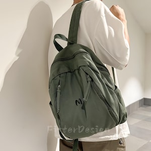 Minimalist Washed Canvas Backpack: Custom Embroidered College Bookbag