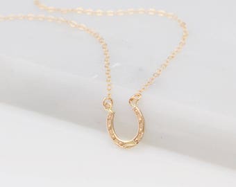 Gold/Silver Lucky Horseshoe Necklace, Tiny Modern Necklace, Layering Necklace, Gold Choker, Good Luck/Karma Necklace, Gift for Her,Wife, BFF