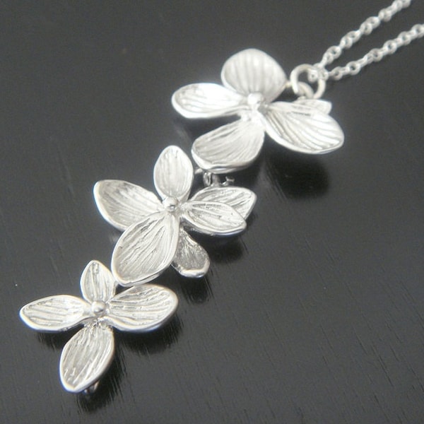 Verkauf-Sterlingsilber Cascading Dreibett-, elegante Halskette