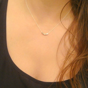 Delicate Metal Bead Necklace, Layering Necklace, 14 Kt Gold-Filled or Sterling Silver Necklace, Simple Minimalist Necklace, Gift for Her