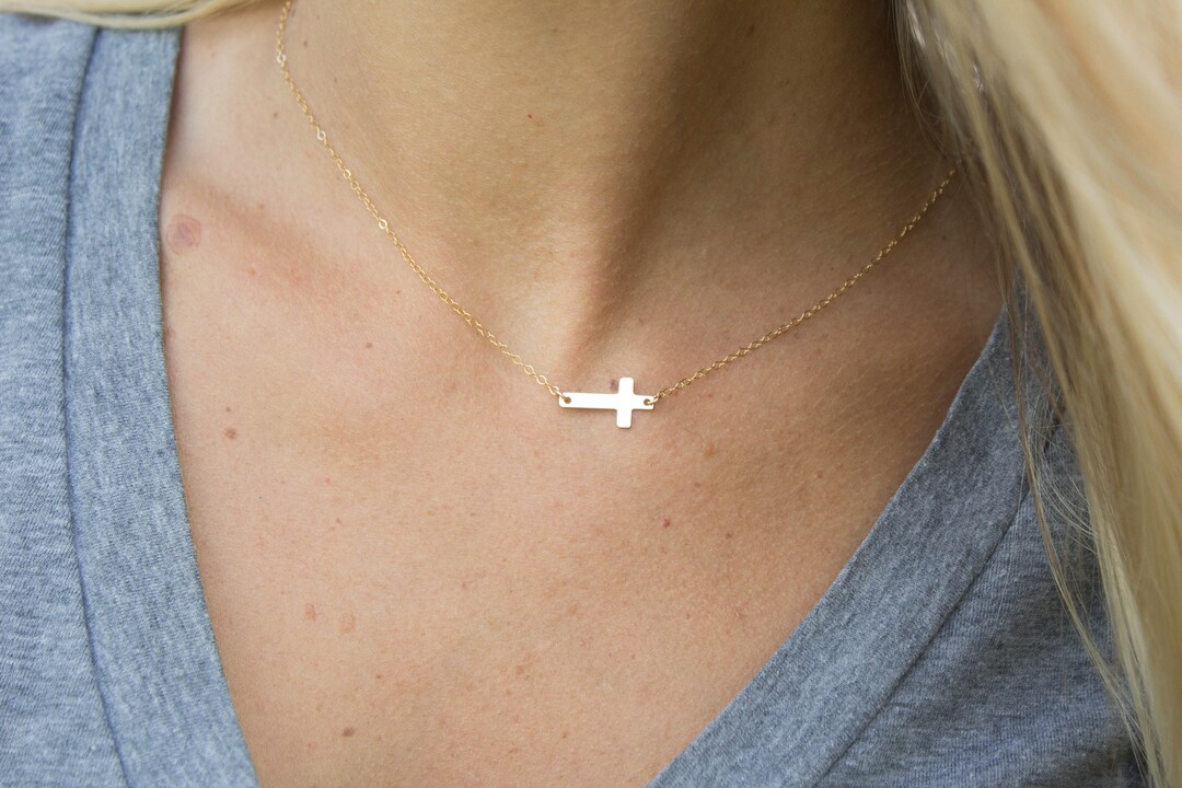 Horizontaler Kreuz-Anhänger Aus Silber – Halskette 16+2 Zoll, Zeitloser Glaube-Schmuck Horizontaler Kreuz-Anhänger Aus Silber – Halskette 16+2 Zoll, Zeitloser Glaube-Schmuck