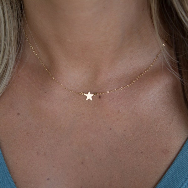 Kleine sterketting, gouden of zilveren sterketting, familiesieraden, moeder- en kinderketting, grootmoeder en kinderketting