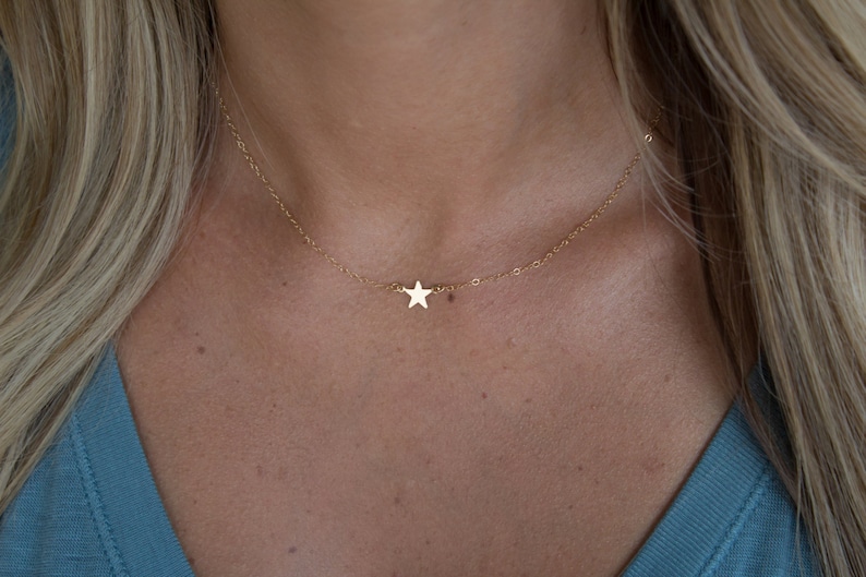 Tiny Star Necklace, Gold or Silver Star Necklace, Family Jewelry, Mother and Kids Necklace, Grandmother and Kids Necklace image 1