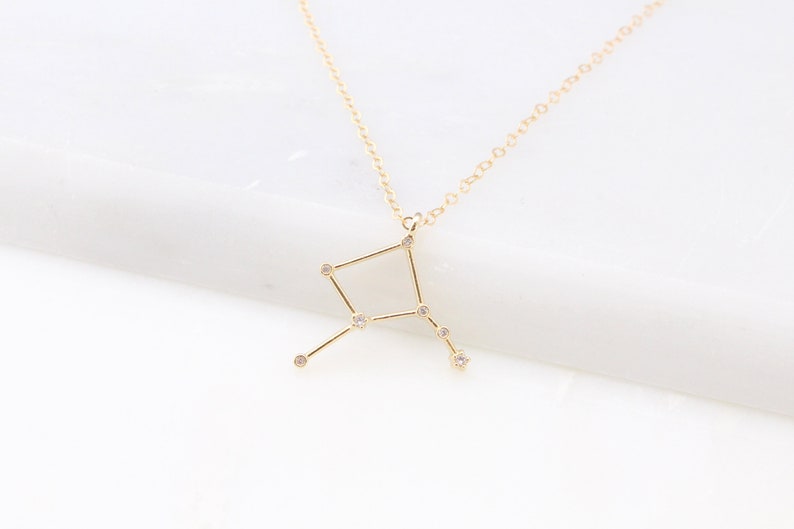 Dainty Zodiac Sign Necklace, Constellation Necklace, Zodiac Outline Layering Necklace, Minimalist Jewelry Gift for Her, Star Necklace image 6