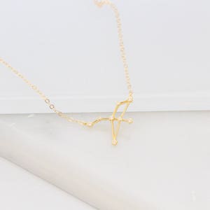 Dainty Zodiac Sign Necklace, Constellation Necklace, Zodiac Outline Necklace, Minimalist Jewelry Gift for Her, Star Necklace image 5