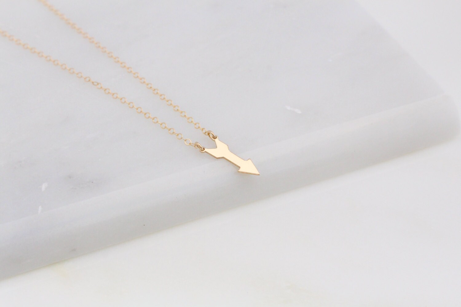 Tiny Arrow Necklace Gold Filled or Sterling Silver Charm | Etsy