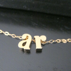 Gold Lowercase Tiny Two Letter Initial Necklace, Alphabet Necklace, Customized Name Necklace, Gold Necklace, Letter Necklace, Double Initial