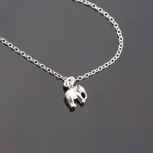 Sterling Silver Lucky Small Elephant necklace, birthday, Christmas gift, Gift for her, ready to ship image 4