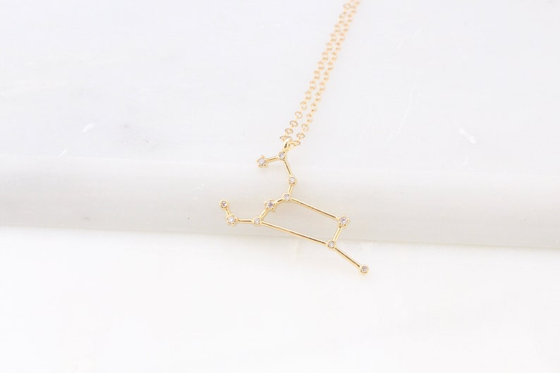 Dainty Zodiac Sign Necklace, Constellation Necklace, Zodiac Outline Layering Necklace, Minimalist Jewelry Gift for Her, Star Necklace image 5