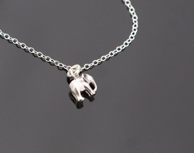 Sterling Silver Lucky Small Elephant necklace, birthday, Christmas gift, Gift for her, ready to ship image 2