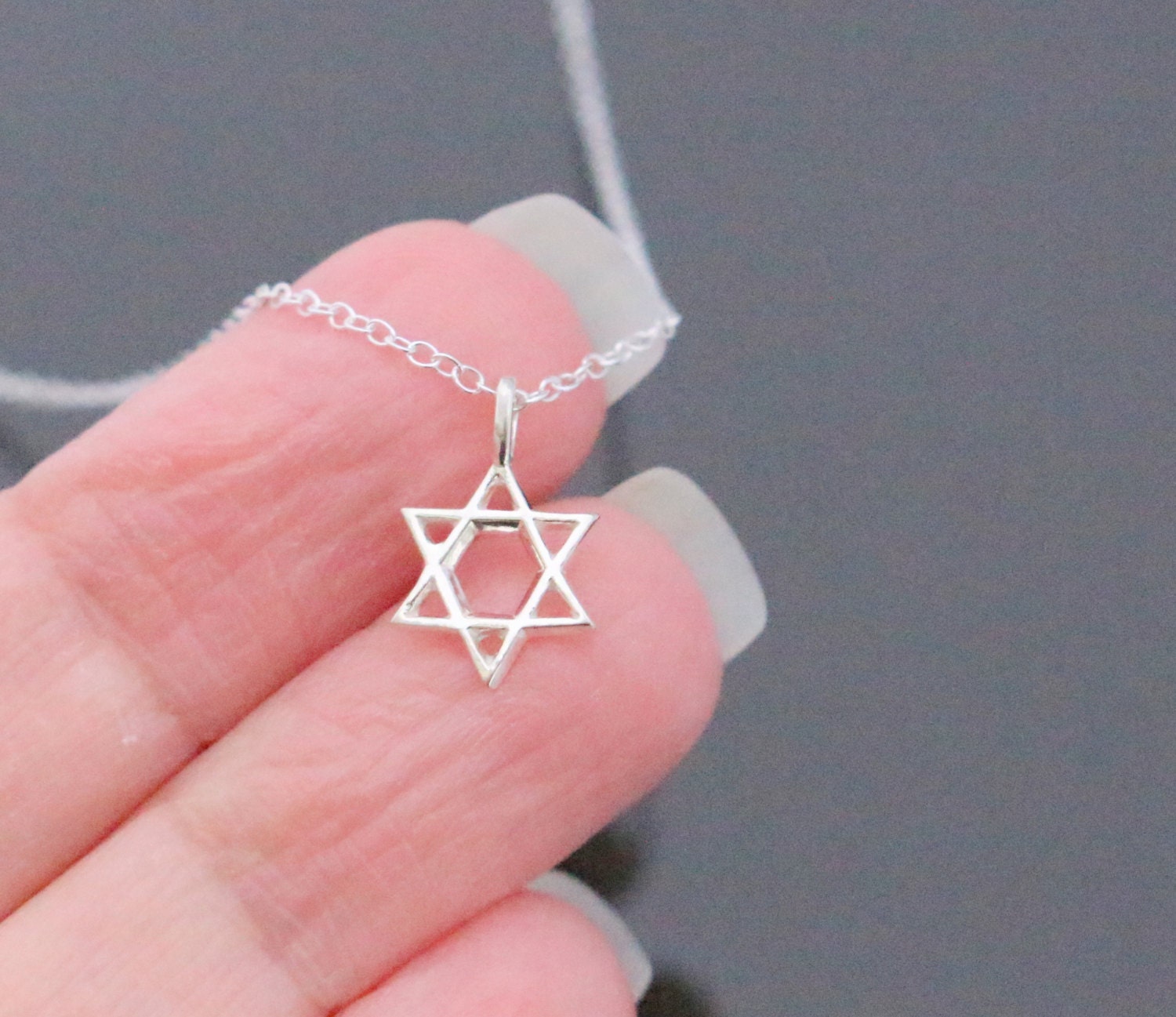 Sterling Silver Lightweight Jewish Star 