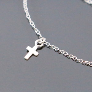 Sterling Silver Mini Small Cross Necklace, Tiny Cross Necklace, Tiny ...