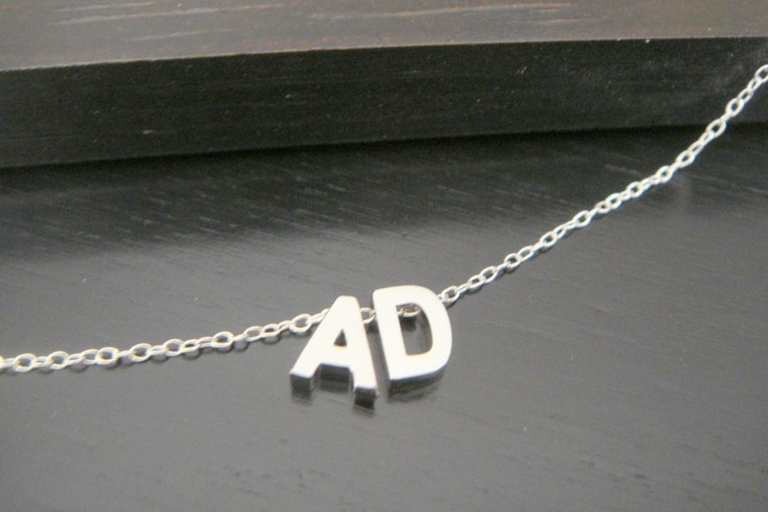 Buchstaben Kette Silber S925 Silber Kette Mit Buchstaben-Anhänger – Personalisierte Halskette Mit Kristall Silberkette Mit Buchstaben