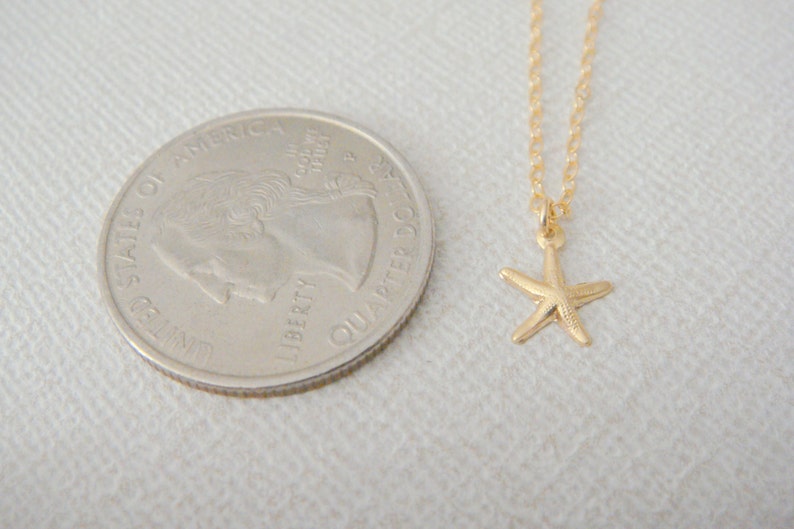 Gold Necklace Gold Small Starfish Necklace Christmas Gift 14 Kt Gold-Filled Tiny Star Necklace Minimalist Necklace Gift for her