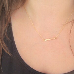 Polished Circle and Bar Drop Necklace