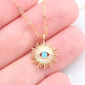 Gold/ Silver/Rose Gold Evil Eye Necklace, Evil Eye Necklace, Dainty Everyday Necklace, Good Luck Talisman, Protection Necklace, Gift for Her