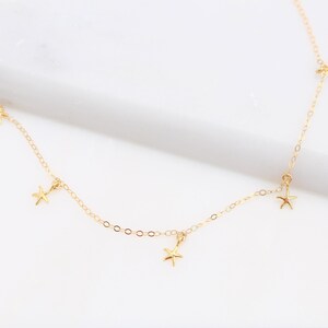 Dainty Tiny Starfish Necklace, Gold/Silver Starfish Necklace, Boho Beach Necklace, Beach Lover Gift, Nautical Sea Life Necklace