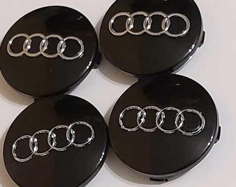 Audi ホイールキャップ 4個セット Audi 4 X Black 60mm Wheel Center Caps for Hub Caps 4B0601170