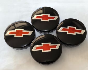 Set Di 4 Coprimozzi 83 Mm Con Bandiera Americana Nera Per Chevy GMC 2014-2020