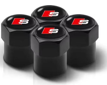 4PCS 3D Metal Tire Valve Caps Car Tyre Air Stem Covers for Audi S Line A1 A3 A4 A5 A6 A7 A8 B6 B7 B8 B9 C6 C7 Q2 Q3 Q5 Q7 Q8 TT Accessory
