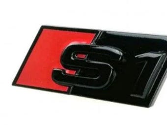 Gloss Black Audi S1 Grille Emblem Badge – Front Grill Logo for Audi S1 – Custom Sport Look – Car Exterior Styling Accessory – Tuning Upgrade
