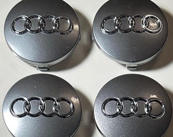 Juego de 4 tapacubos grises de 60 mm para Audi 4B0601170