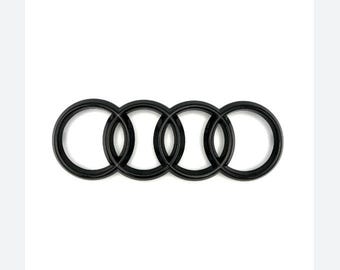 Emblema para el maletero trasero de Audi Rings en negro brillante de 193 mm