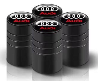 4PCS 3D Metal Tire Valve Caps Car Tyre Air Stem Covers for Audi S Line A1 A3 A4 A5 A6 A7 A8 B6 B7 B8 B9 C6 C7 Q2 Q3 Q5 Q7 Q8 TT Accessory