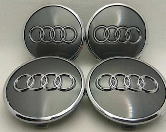 Juego de 4 tapacubos centrales grises de 61 mm para Audi 8W0601170JG3 y 4M0601170JG3