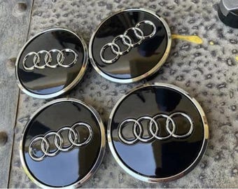Juego de 4 tapacubos negros de 61 mm para Audi 8W0601170JG3 y 4M0601170JG3