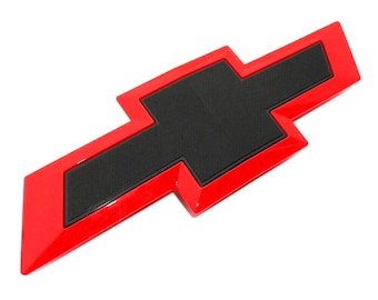 Emblema de corbatín trasero de 10,35" negro con borde rojo para Silverado 1500 de 2014 a 2019.