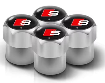 4PCS 3D Metal Tire Valve Caps Car Tyre Air Stem Covers for Audi S Line A1 A3 A4 A5 A6 A7 A8 B6 B7 B8 B9 C6 C7 Q2 Q3 Q5 Q7 Q8 TT Accessory