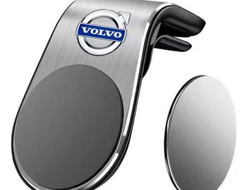 Soporte magnético para teléfono Volvo XC90, XC60, XC40, V60, V40, S60, S90, V90, V70, C30 y C40 – Soporte metálico para salpicadero - plateado