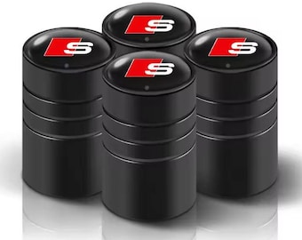4PCS 3D Metal Tire Valve Caps Car Tyre Air Stem Covers for Audi S Line A1 A3 A4 A5 A6 A7 A8 B6 B7 B8 B9 C6 C7 Q2 Q3 Q5 Q7 Q8 TT Accessory