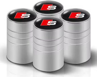 4PCS 3D Metal Tire Valve Caps Car Tyre Air Stem Covers for Audi S Line A1 A3 A4 A5 A6 A7 A8 B6 B7 B8 B9 C6 C7 Q2 Q3 Q5 Q7 Q8 TT Accessory