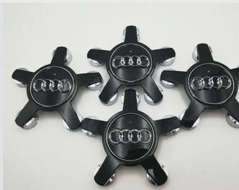 Juego de 4 tapacubos de rueda de 135 mm en negro brillante para Audi 4F0601165N
