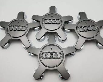 Juego de 4 tapacubos plateados de 135 mm para Audi 4F0601165N