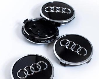 Juego de 4 tapacubos negros de 69 mm para AUDI 4B0601170A