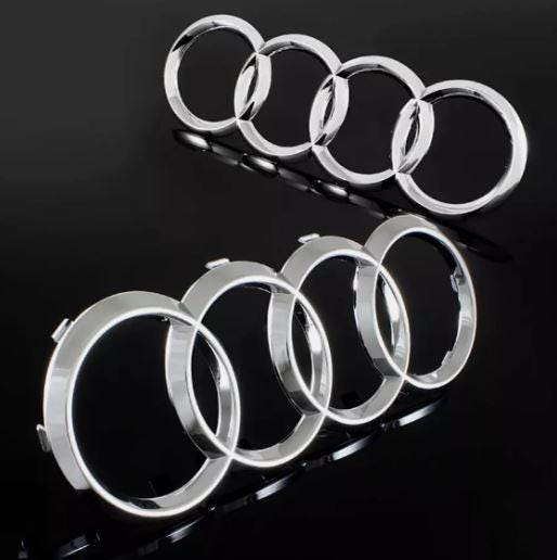 Audi Q5 TDI 2013-2017 Set Stemma Emblema Anteriore E Posteriore Nero Lucido - It