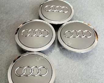 Juego de 4 tapacubos centrales grises de 69 mm para AUDI 4B0601170A