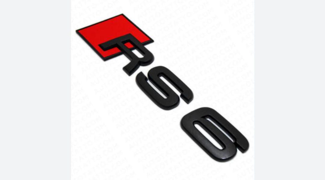 C8 Rear Badging Gloss Black 3D Rear Trunk Emblem Badge | RS6 Car Styling Accessory ...