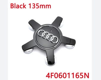 Juego de 4 tapacubos de rueda de 135 mm en negro mate para Audi 4F0601165N