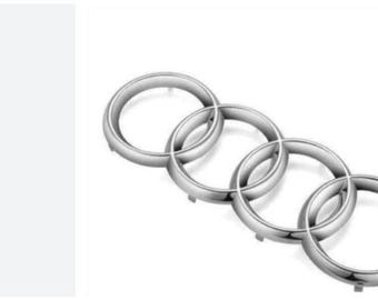 Emblema de parrilla delantera con anillos Audi cromados de 285 mm