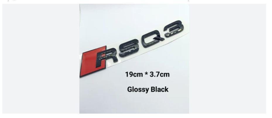 thumbnail image 2 of Gloss Black RSQ3 Badge Emblem For Audi Q3 Rear Boot/Trunk - Adhesive Backing 2 of 5