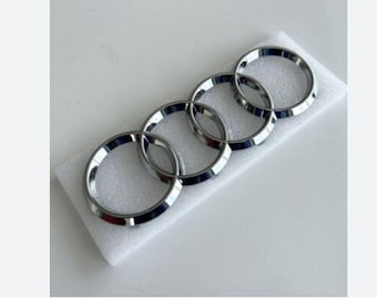 Emblema cromado para parrilla delantera con aros Audi de 273 mm