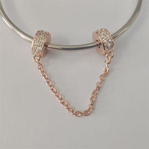 Pandora Bracelet Style Charm Shining Elegance Safety Chain Clip Charm