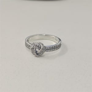 Silver Pandora Shimmering Knot Ring