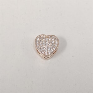 Pandora ALE R Pave Heart Clip Charm Reflexions Rose Gold